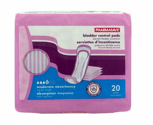 Picture of PHARMASAVE BLADDER CONTROL PADS - MODERATE ABS REGULAR 20S